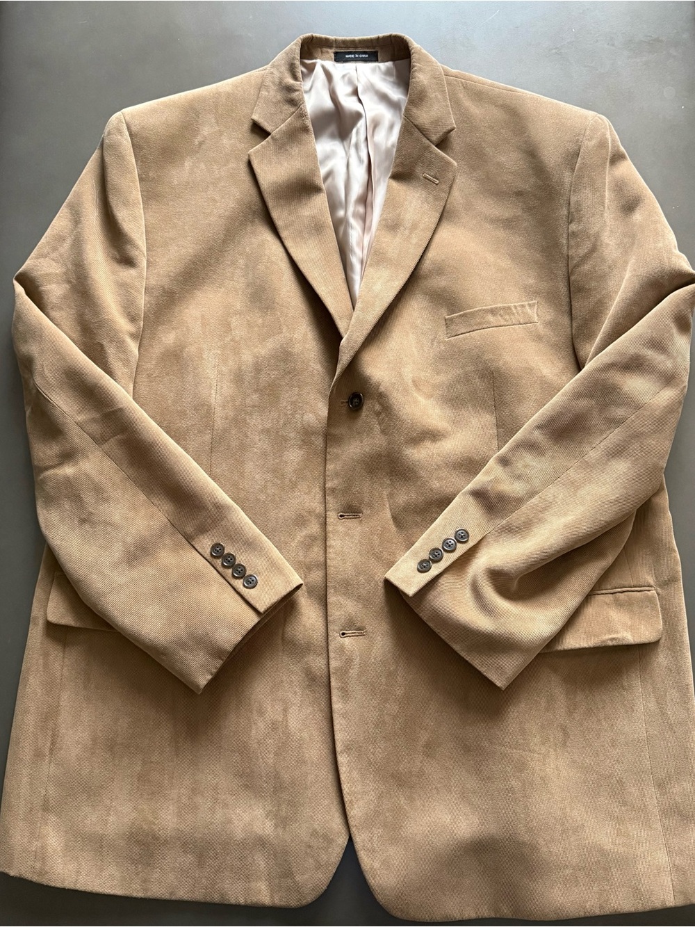 Calvin Klein Camel Suede Pea Coat